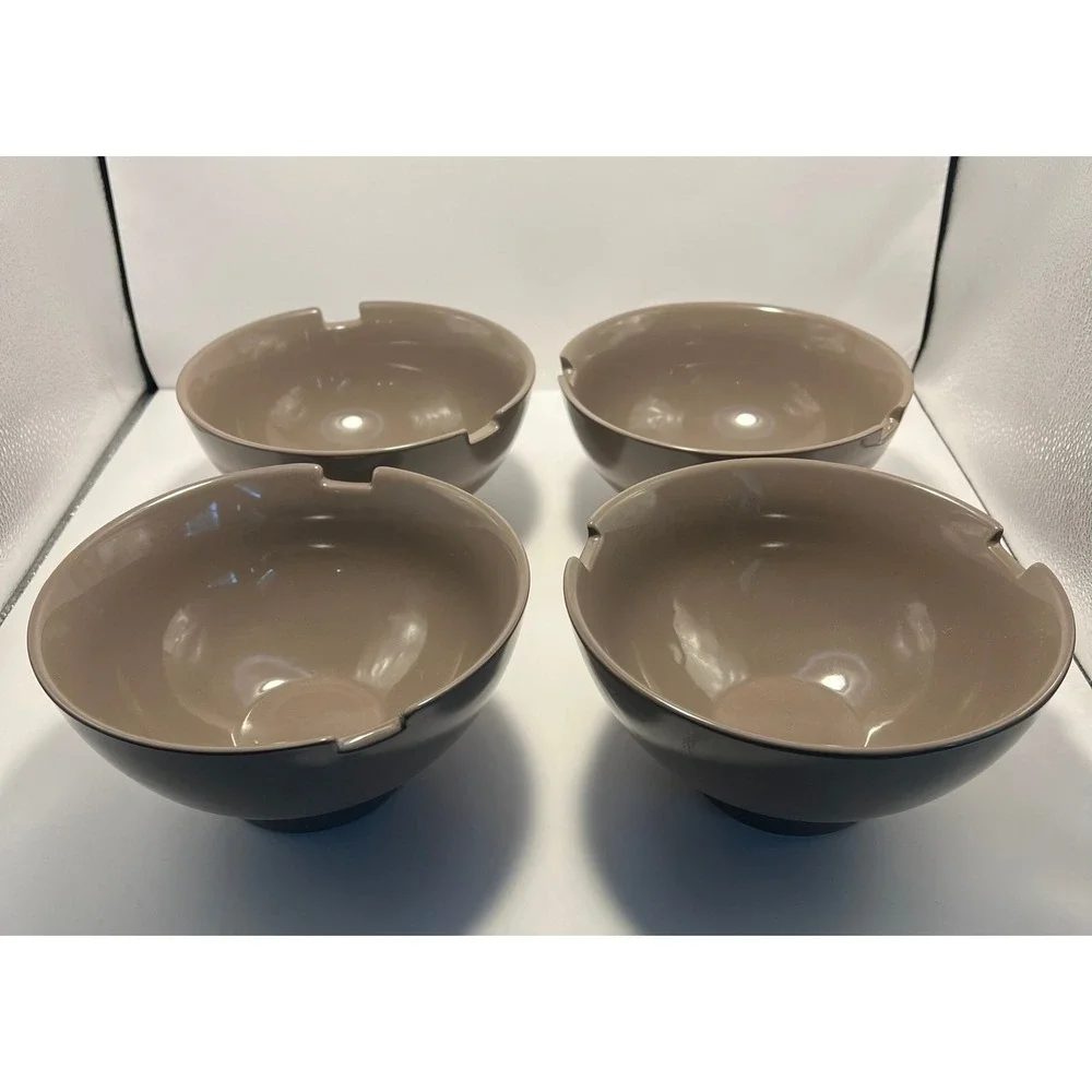 4 PIER1 NOODLE RICE BOWLS Indents‎ for Chopsticks Ramen Udon Cooking Serving